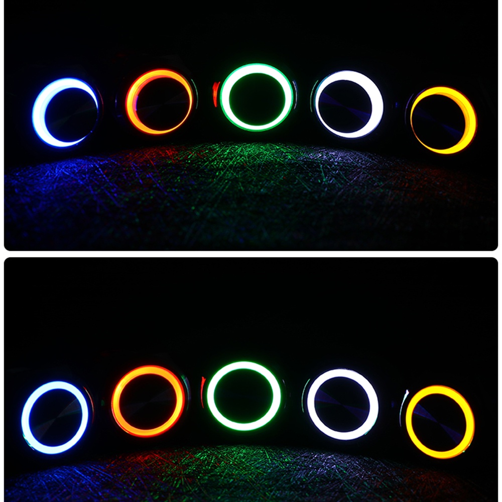 Công Tắc Nút Nhấn Đèn led Điện Tử 12mm Vỏ Kim Loại Màu Đen / Bạc Chống Nước 12v 220v 24v 3v 6v