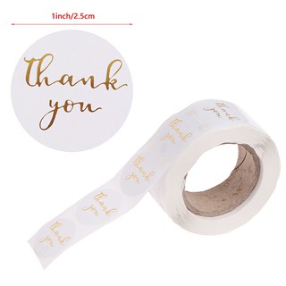 Cuộn 500 Nhãn Dán Thank You Chữ Vàng Lấp Lánh (đường kính 2,5cm)