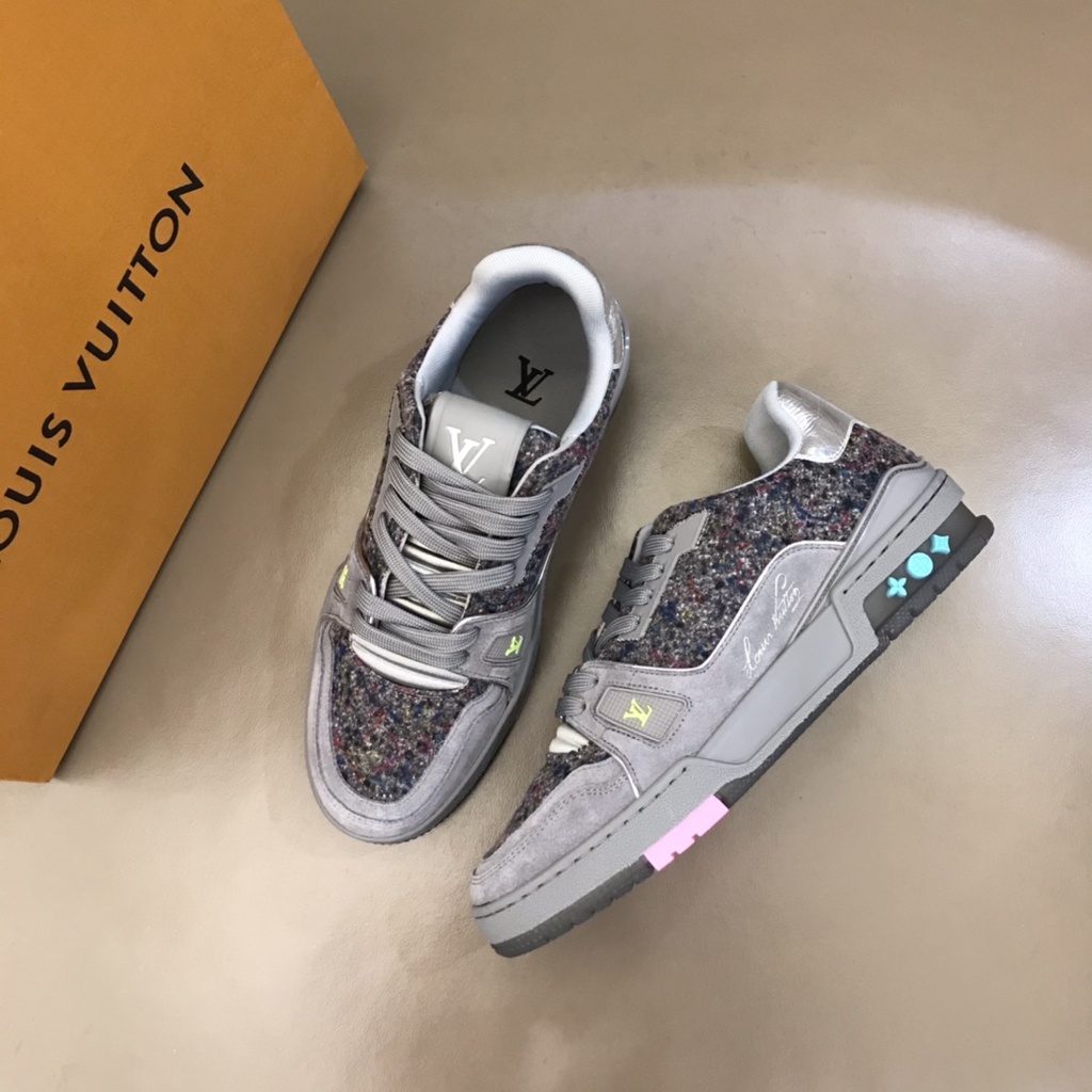 Giày thể thao nam thời trang da thật Louis Vuitton LV kiểu dáng và họa tiết cá tính