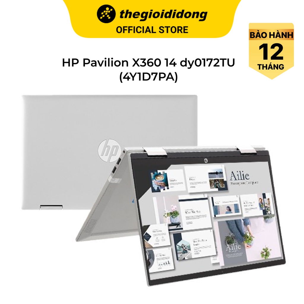Laptop HP Pavilion X360 14 dy0172TU i3 1125G4/4GB/256GB/14"F/Touch/Win11//Bạc - Hàng chính hãng