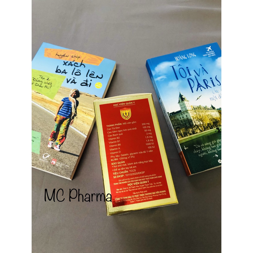 Tỏi đen sâm ngọc linh gold Học viện quân y hộp 60 viên