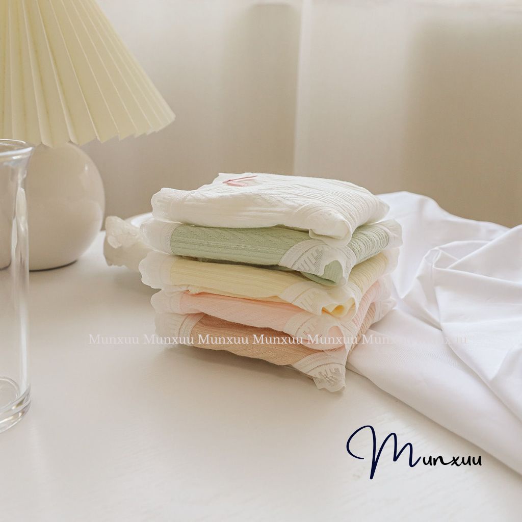 Quần lót nữ MUNXUU vải cotton co dãn 4 chiều phối viền ren mềm mịn thoáng mát - QC132