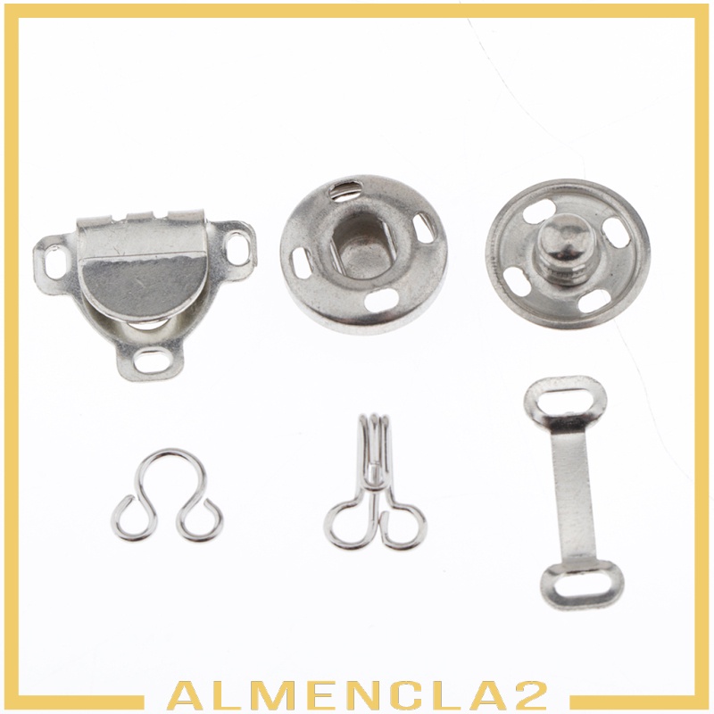 [ALMENCLA2] 50 Sets Sew-on Hook and Eye Fasteners Closure Press Snap Buttons DIY Sewing
