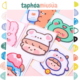 Thiệp cute kèm phong bì vuông cute nhiều màu - MiuSua