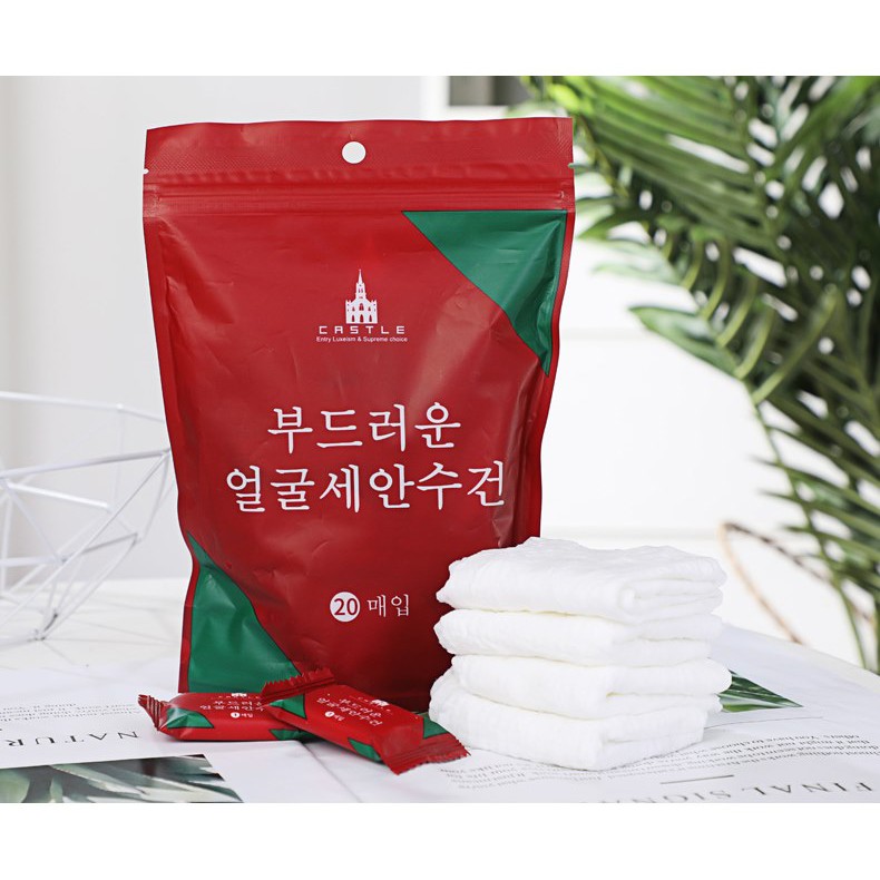 Khăn Giấy Nén Hàn Quốc Dạng Viên Kẹo Dùng 1 Lần( vỏ đỏ)