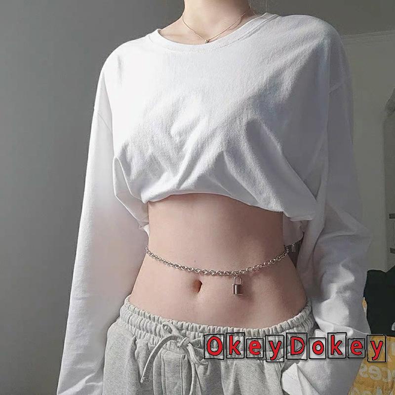 Dây Xích Đeo Thắt Lưng Có Khóa Phong Cách Punk Hiphop Thời Trang Nữ