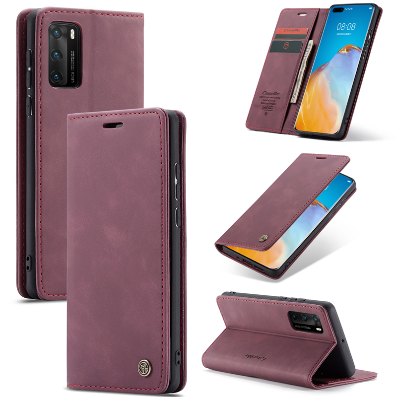 Bao da điện thoại có nắp lật và ngăn đựng thẻ cho Huawei P20 P30 P40 P50 Mate 30 Pro Lite