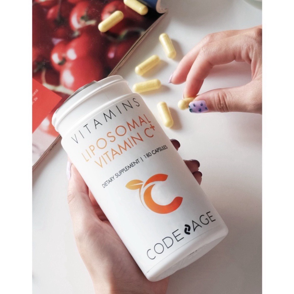 Viên uống chống oxy hóa, sáng da CodeAge Liposomal Vitamin C 180 Viên