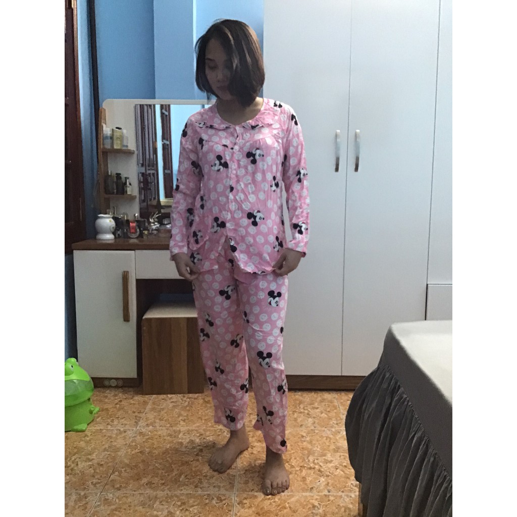 Bộ lanh dài tay mặc sau sinh dành cho mẹ