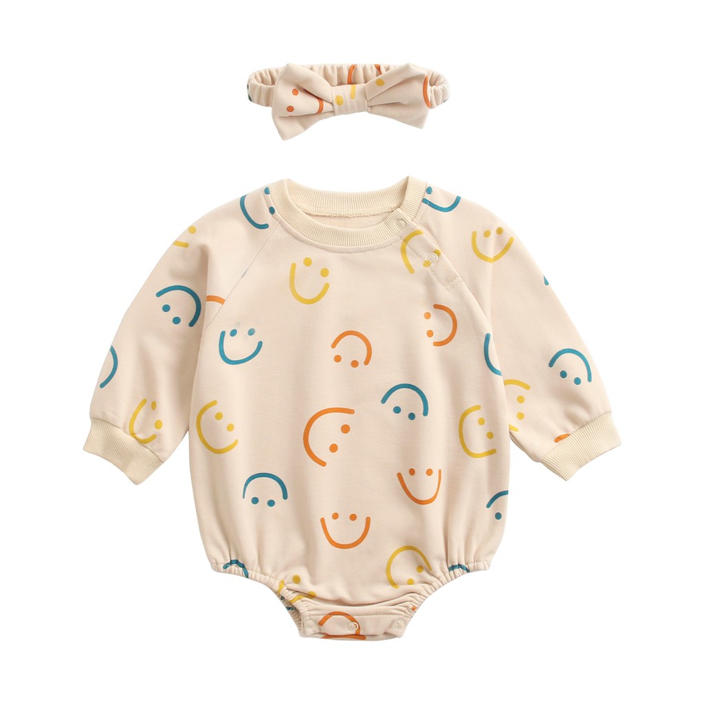 Bộ Đồ Liền Thân Kèm Băng Đô Sanlutoz Từ Cotton Thời Trang Mùa Đông Dành Cho Bé