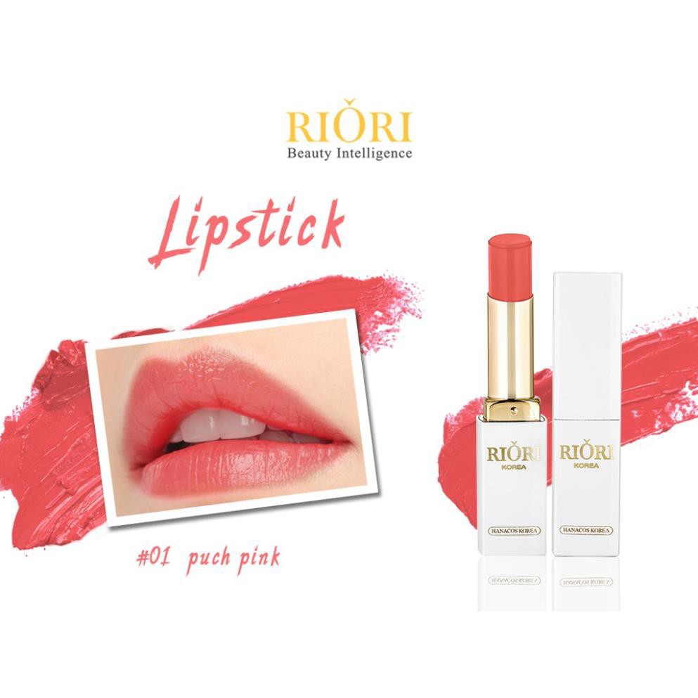 Son Dưỡng Hàn Quốc - Son Riori Lipstick 01 - Puch Pink: Màu Hồng Cam