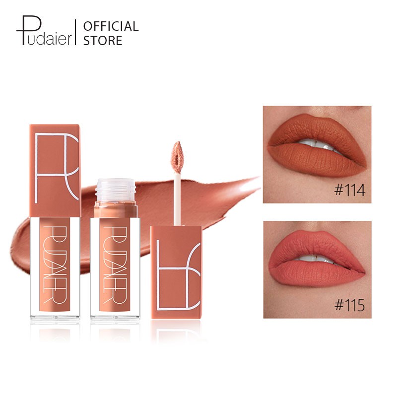 Son môi Pudaier 5 màu tông đất tuỳ chọn hiệu ứng nhung lì 5.5g