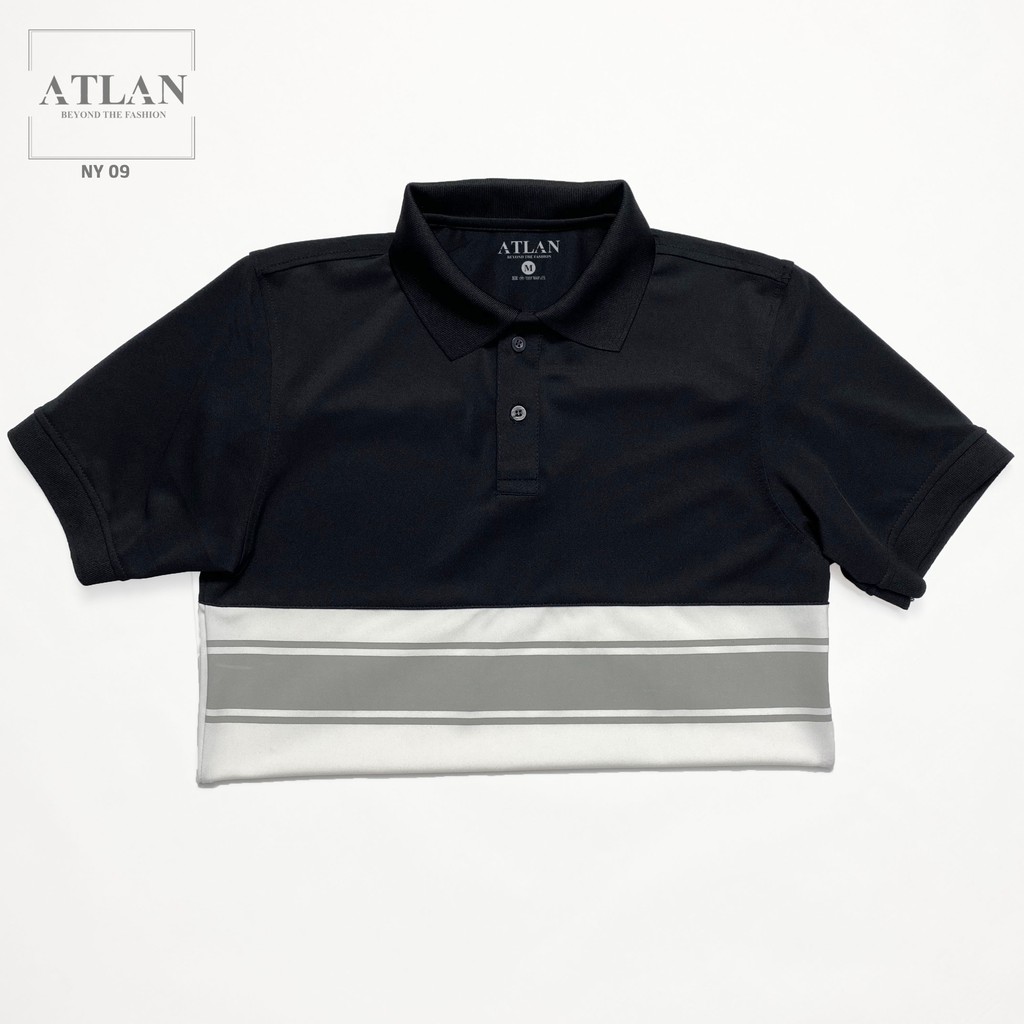Áo Ngắn Tay Có Cổ 💖 𝘍𝘳𝘦𝘦𝘴𝘩𝘪𝘱 💖 Áo Polo Nam Đen Phối Trắng Sọc Xám - NY12 | BigBuy360 - bigbuy360.vn