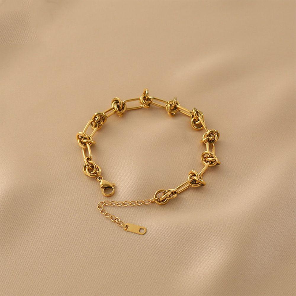 Vòng Đeo Tay Thắt Nút Mạ Điện Chống Rỉ Sét Độc Đáo Thời Trang Cho Nữ