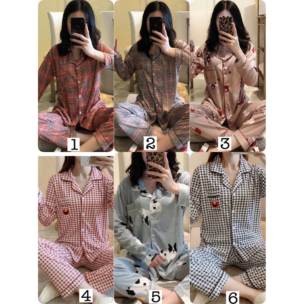 Bộ pyjama dài tay mặc thu đông cho nữ 0608BP