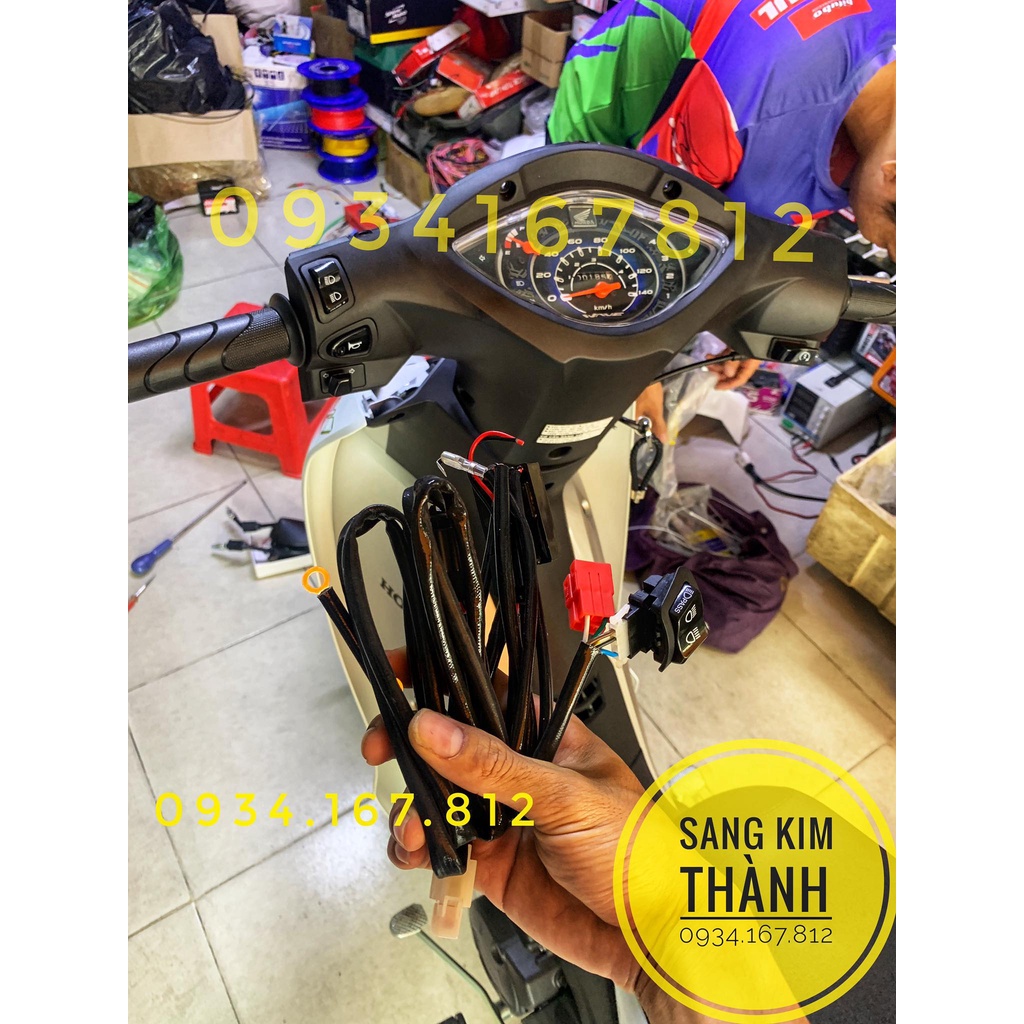 Bộ Mạch Tắt Đèn WAVE ALPHA  Và Đèn Trợ Sáng Tích Hợp Trên Nút Passing Sh Tặng Kèm