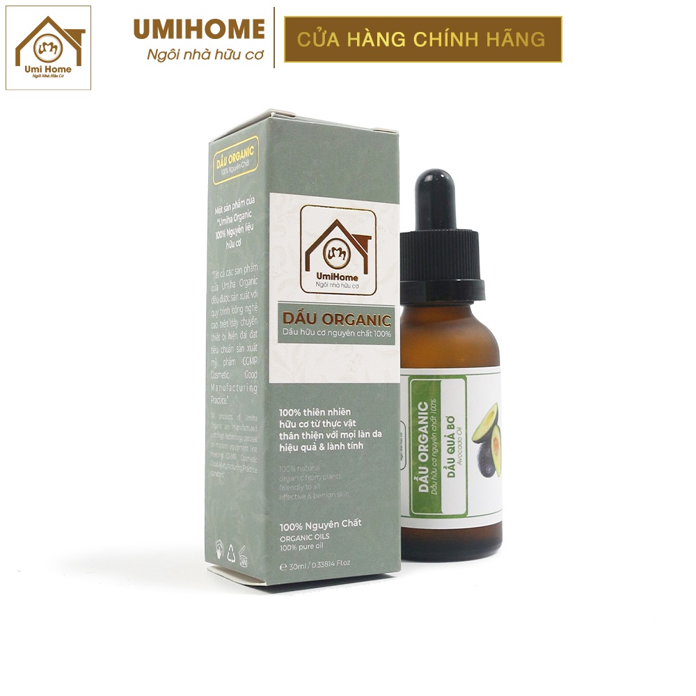 Dầu Quả Bơ dưỡng ẩm da hữu cơ UMIHOME nguyên chất | Avocado oil 100% Organic 10ML