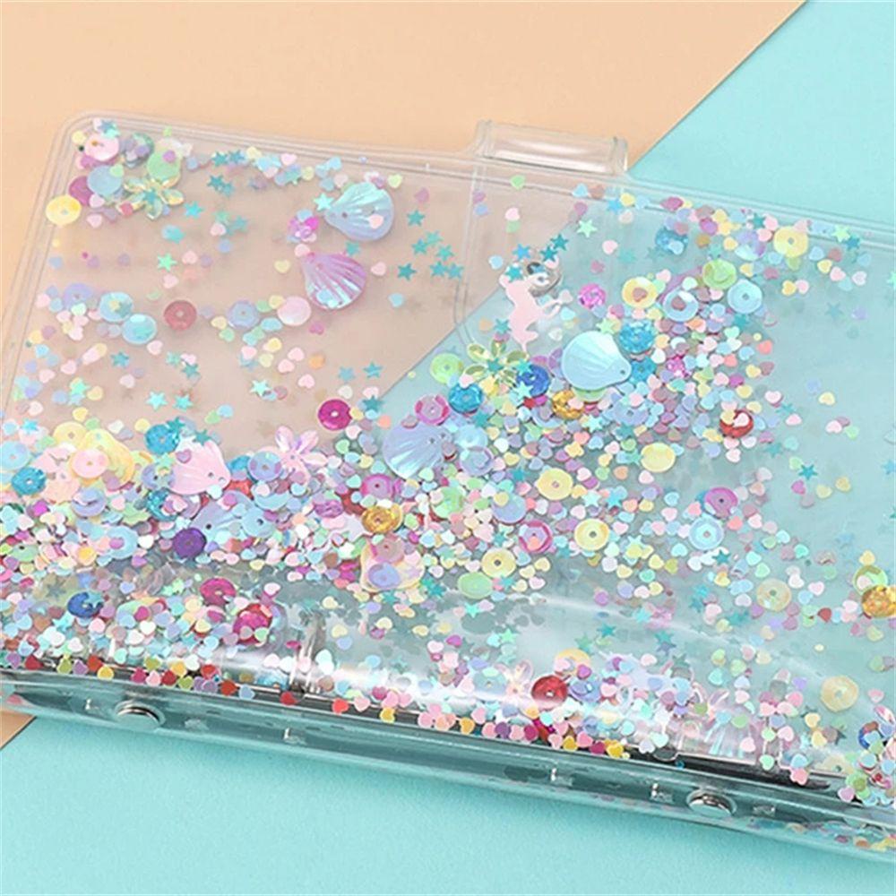 PEWANY Vỏ Bọc Sổ Tay Trong Suốt Đính Kim Sa Lấp Lánh Khổ A5 A6 6