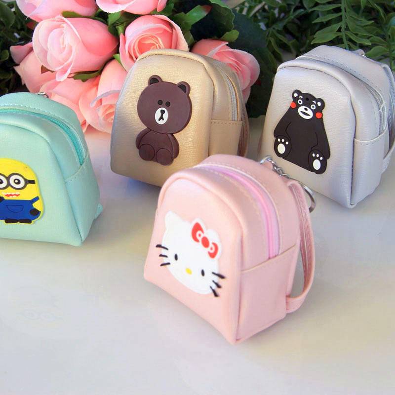 Ví / Túi Đựng Tai Nghe / Chìa Khóa / Tiền Xu Mini Họa Tiết Hoạt Hình Dễ Thương Thích Hợp Làm Quà Tặng Cho Bé Gái / Bé Gái