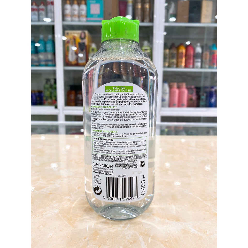 (400ML Pháp) Nước Tẩy Trang Garnier SkinActive Solution Micellaire Tout en 1