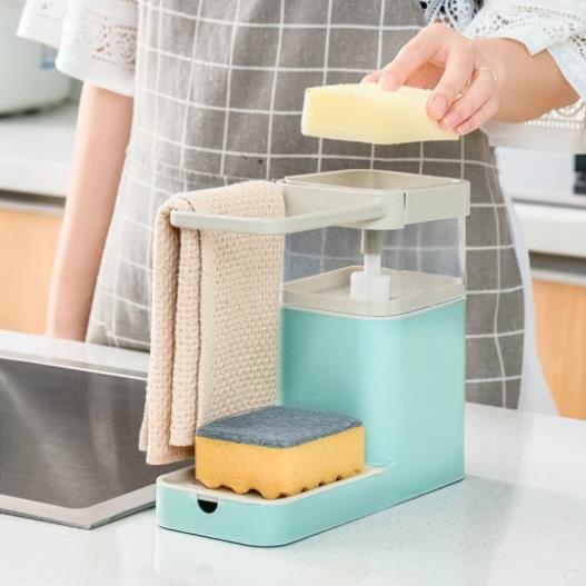 Hộp đựng xà phòng có giá treo khăn ,bọt biển ráo nước0