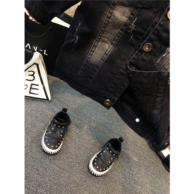 Set Đồ Thể Thao 3 Món Có Áo Khoác denim Lông Cừu + Quần Jean Cho Bé Trai 2 3 4 5 6 7 Tuổi Thời Trang Thu Đông 2022 Mới