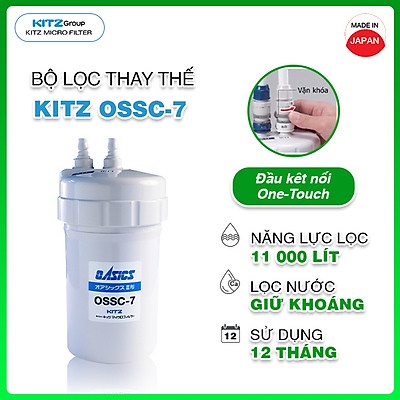 Lõi lọc nước thay thế Kitz OSSC-7 thay cho Kitz A7, T7, ES7 sử dụng công nghệ màng lọc sợi rỗng, năng lực lọc 11000 lít