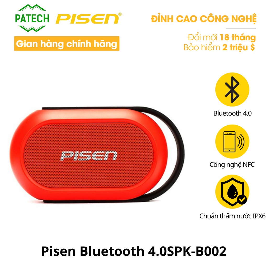 [Mã ELHACE giảm 4% đơn 300K] Loa di động Pisen Bluetooth 4.0SPK-B002 - HÀNG CHÍNH HÃNG