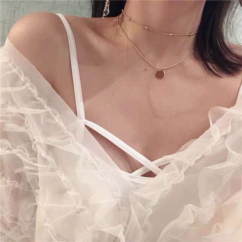 Vòng Cổ Mặt Tròn Cổ Điển Thiết Kế Thời Trang Dành Cho Nữ pk84