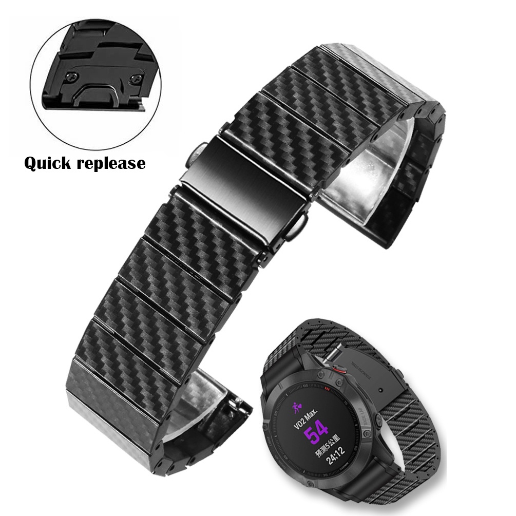 Dây Đeo Sợi Carbon 22mm 26mm Cho Đồng Hồ Thông Minh Garmin Fenix 7X 7 Solar / 6X 6 Pro 5 5X Plus 3 3HR / Epix