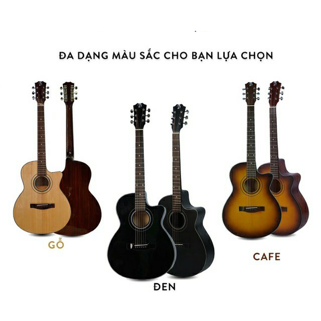 Đàn guitar acoustic  VP SVA+ màu đen cá tính giá rẻ dành cho người mới bắt đầu