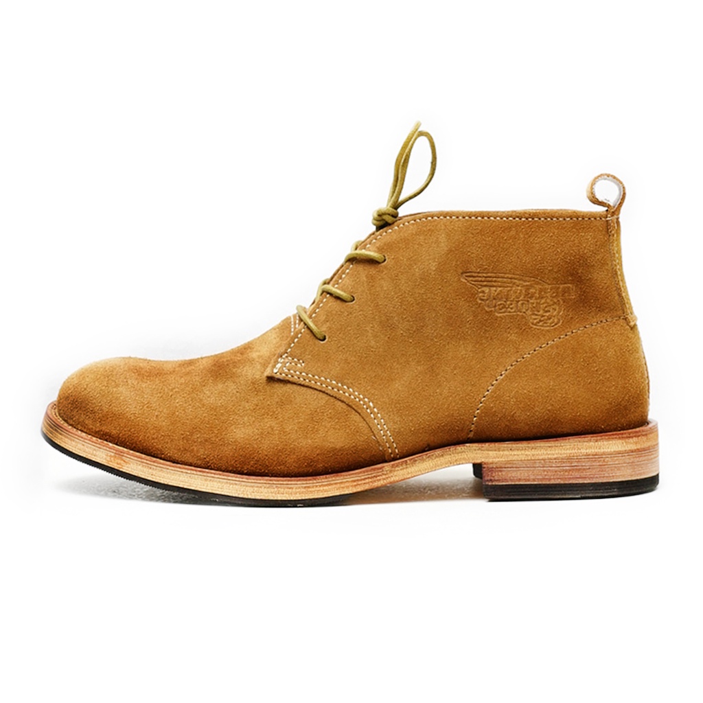 Giày boot nam cổ lửng màu nâu tan CHUKKA, giày da lộn thật cổ điển TONKIN