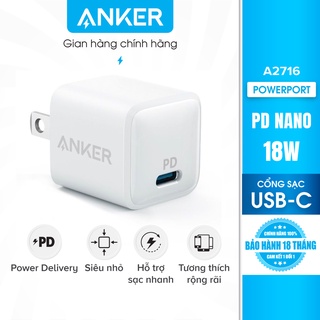 Sạc anker powerport pd nano 18w 1 cổng usb-c pd - a2716