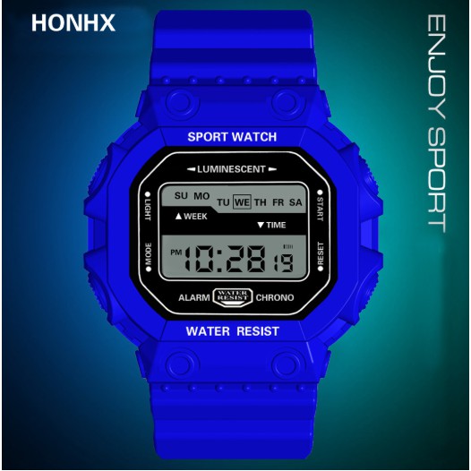 ĐỒNG HỒ NAM NỮ THỂ THAO SPORT WATCH VUÔNG ĐIỆN TỬ DÂY CAO SU CỰC HOT