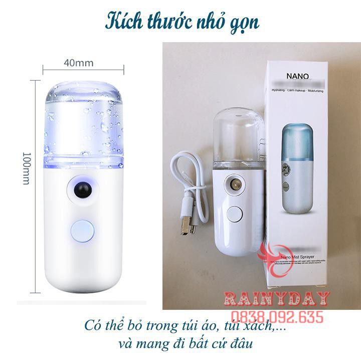 Máy phun sương tạo độ ẩm bình xịt khoáng nano xông chăm sóc cho da mặt cầm tay mini - Máy Phun Xương Xịt Khoáng NaNo