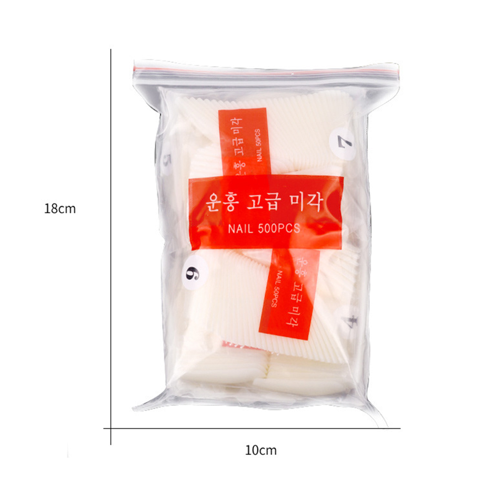(Hàng Mới Về) Set 500 Móng Giả Trong Suốt Kiểu Pháp Tự Nhiên Chuyên Dụng Cho Salon