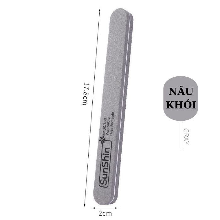 Dũa làm bóng móng 2 mặt Sunshine (1 nhám 1 mịn) 17.8*2*1.2 cm