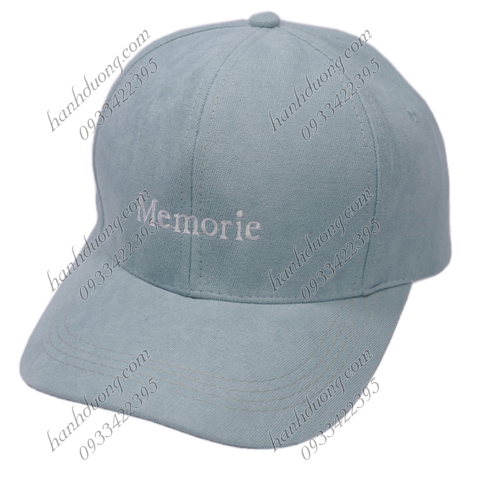 Mũ lưỡi trai nhung thêu chữ Memorie nón kết nhung phong cách UIzzang form unisex nam nữ thời trang