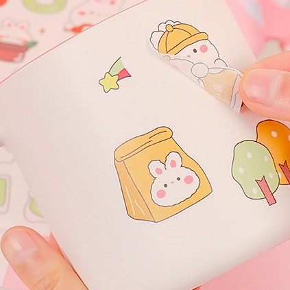 Sticke Hoạt Hình Nhật Bản Dễ Thương. 1 Set 4 MIẾNG &lt; 36 STICKER &gt; Màu Paste
