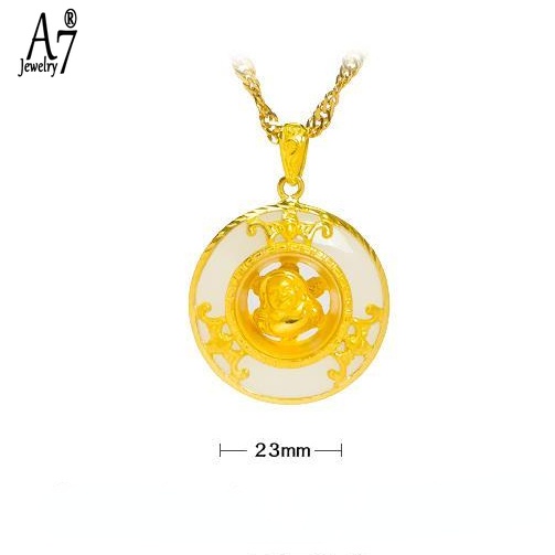 Dây Chuyền Mặt Ngọc Bích Trắng 18K Khắc Hình Phật Tổ Phong Cách Retro Dành Cho Cả Nam Và Nữ