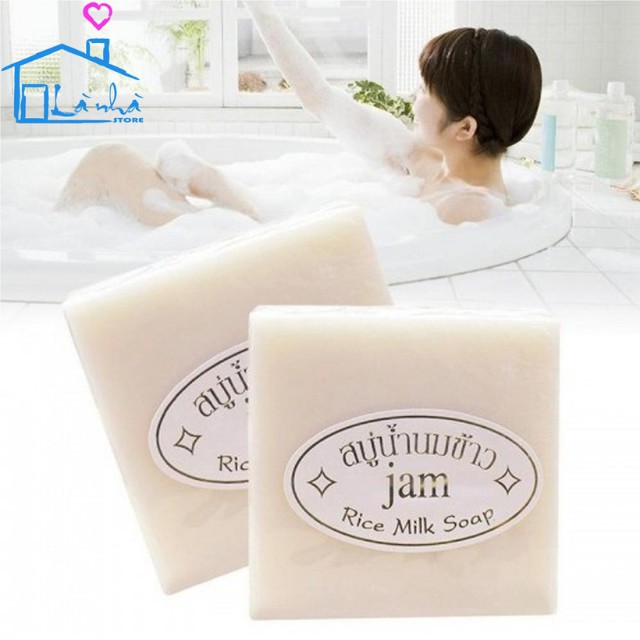 [SẠCH BỤI BẨN] Xà Phòng (Bông) Cám Gạo Vuông Thái Lan Jam Rice Milk Soap