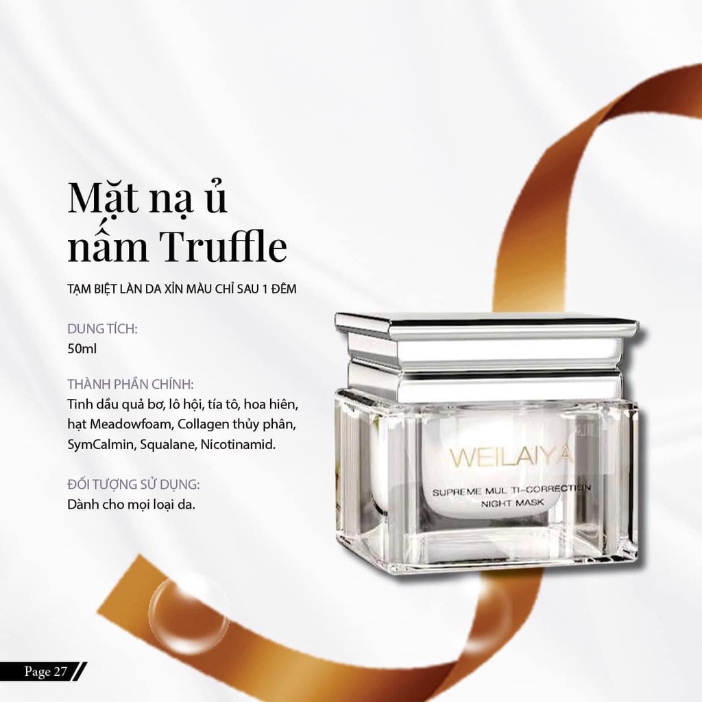 Mặt Nạ Ngủ Ủ Nấm Truffle Weilaiya dưỡng trắng thần kỳ, tuyệt tác từ loại nấm đắc đỏ [ CHÍNH HÃNG ]