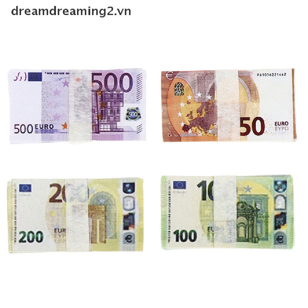 Set 20 tờ / bộ mô hình tiền giấy thu nhỏ hình đồng euro