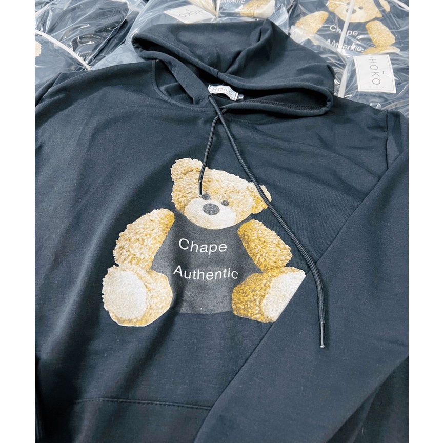 (HCM) ÁO KHOÁC NỈ HODDIES TRÙM ĐẦU - HỌA TIẾT CON GẤU - SIÊU CUTE CHO CÁC BẠN TRẺ - THỜI TRANG GENZ KME FASHION