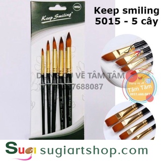 -bộ cọ đầu tròn/vát/bằng keep smiling 5 cây mã 5015