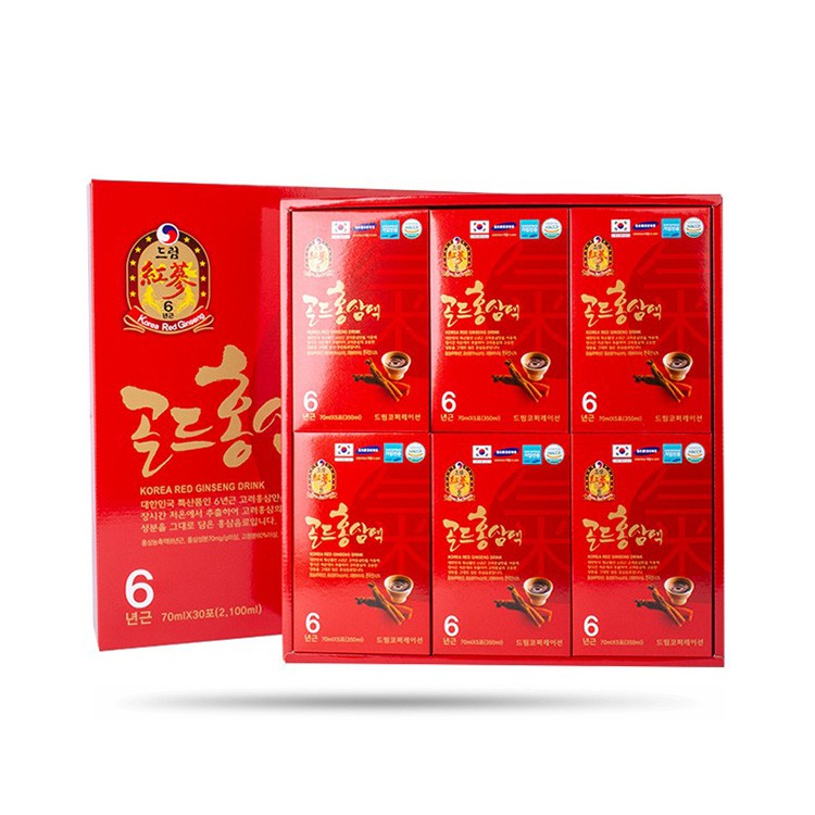 Nước hồng sâm chén Hàn quốc Dream hộp 30 gói 70ml (có túi xách làm quà tặng)