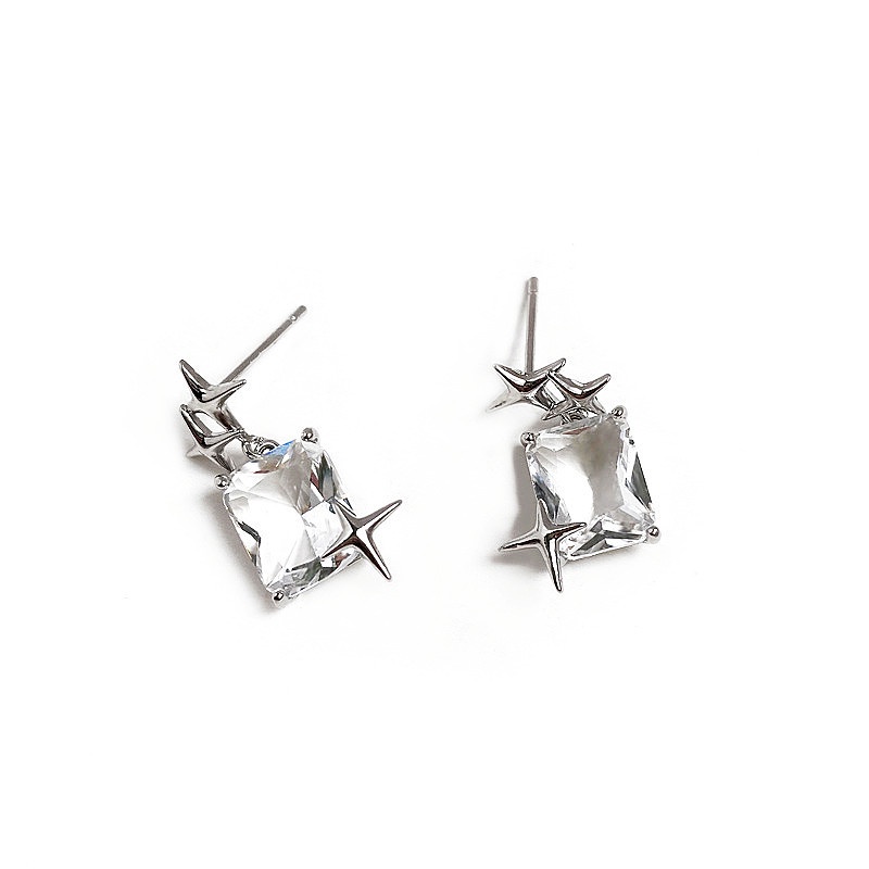 Khuyên Tai Hình Vuông Đính Đá Zircon Sang Trọng