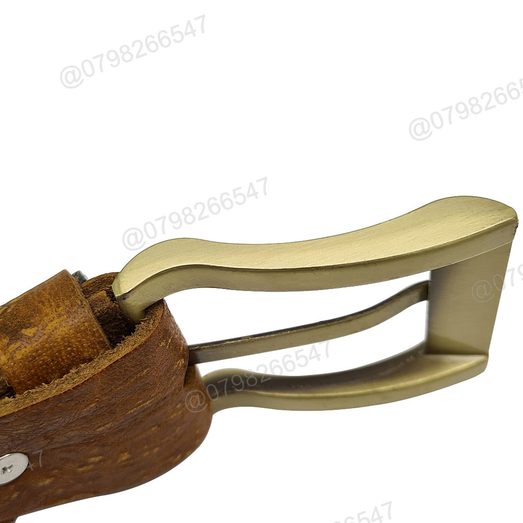 Thắt lưng nam da bò thật bản thô DHM-242 | Khoá kim nguyên khối màu đồng đẹp rẻ | Bảo hành 12 tháng