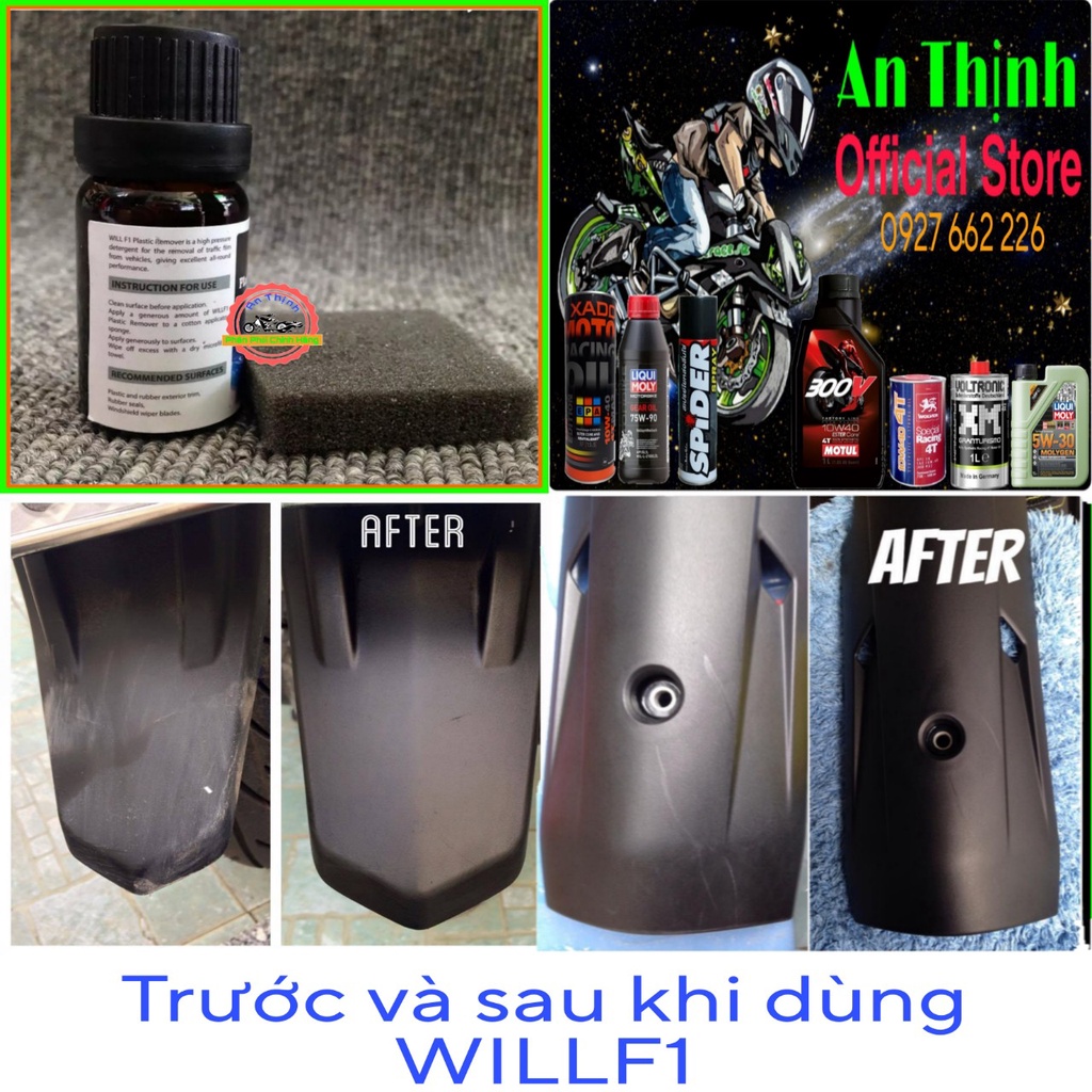 Chai Phục Hồi Nhựa Nhám Plastic Remover 10ml - Giúp Phục Hồi Lại Màu Đen Của Nhựa Bị Phai Màu - Thấm Đều Sâu.