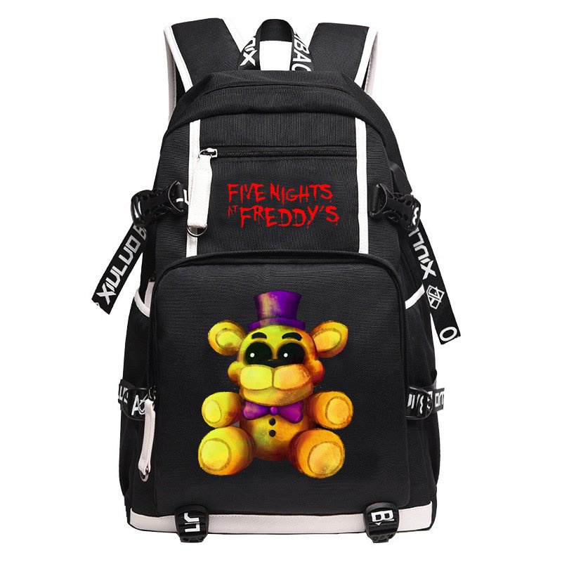 Balo 2 Vạch Kẻ Trắng in Five Nights at Freddy's game chibi anime hình cặp sách đi học thời trang